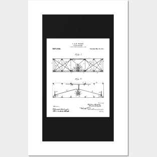 Wright Brothers Plane Patent - Aviation Art - Black And White Posters and Art